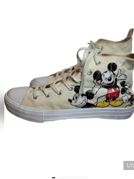 Disney Shoes - Disney Mickey Mouse Nostalgia High-Top Sneakers - Cream and Red 41/10